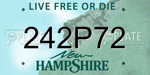 242P72 New Hampshire License Plate
