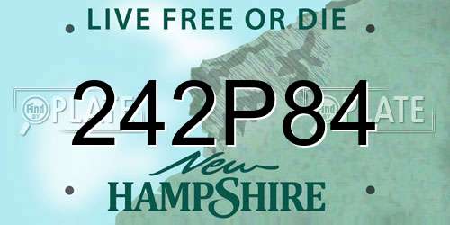 242P84 New Hampshire License Plate