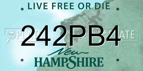 242PB4 New Hampshire License Plate