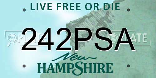 242PSA New Hampshire License Plate