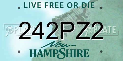 242PZ2 New Hampshire License Plate