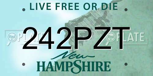 242PZT New Hampshire License Plate