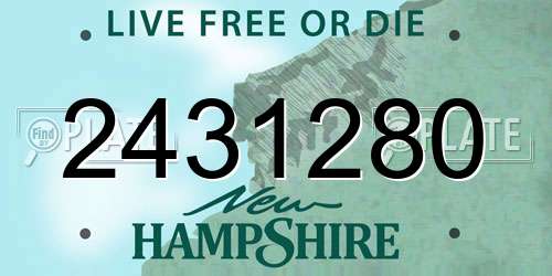 2431280 New Hampshire License Plate