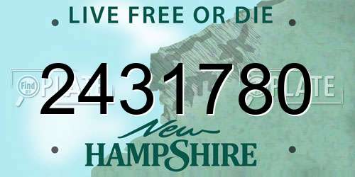 2431780 New Hampshire License Plate