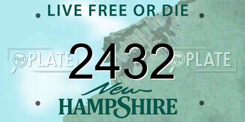 2432 New Hampshire License Plate