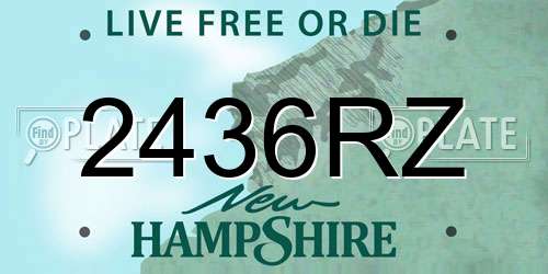 2436RZ New Hampshire License Plate