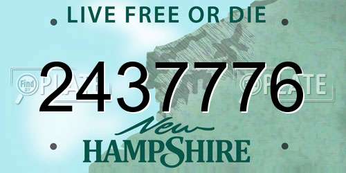 2437776 New Hampshire License Plate