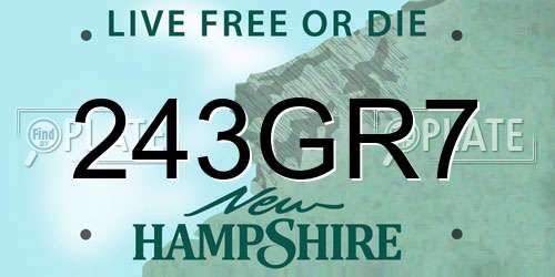 243GR7 New Hampshire License Plate