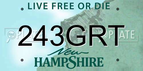 243GRT New Hampshire License Plate