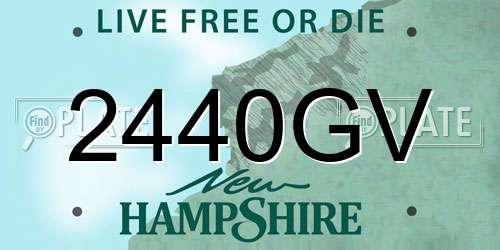 2440GV New Hampshire License Plate