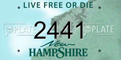 2441 New Hampshire License Plate