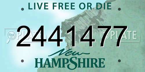 2441477 New Hampshire License Plate