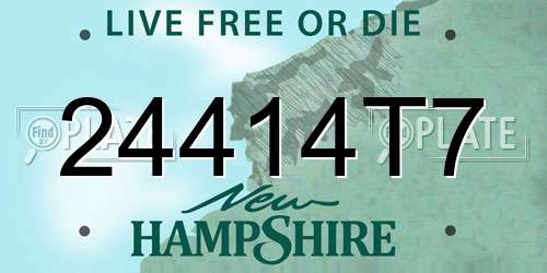 24414T7 New Hampshire License Plate