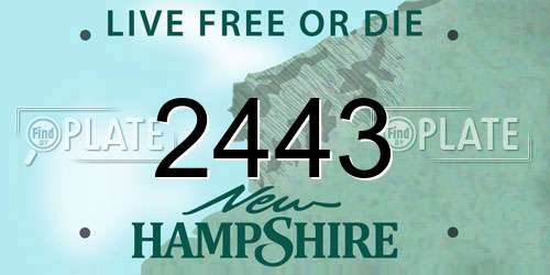 2443 New Hampshire License Plate