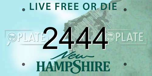 2444 New Hampshire License Plate