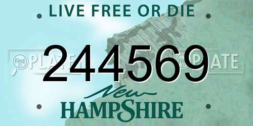 244569 New Hampshire License Plate