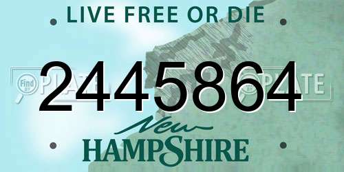 2445864 New Hampshire License Plate