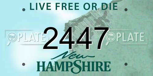 2447 New Hampshire License Plate