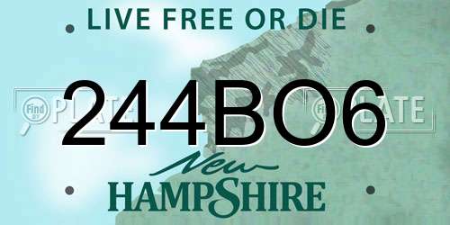 244BO6 New Hampshire License Plate