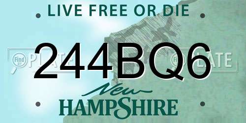 244BQ6 New Hampshire License Plate