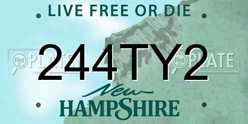 244TY2 New Hampshire License Plate