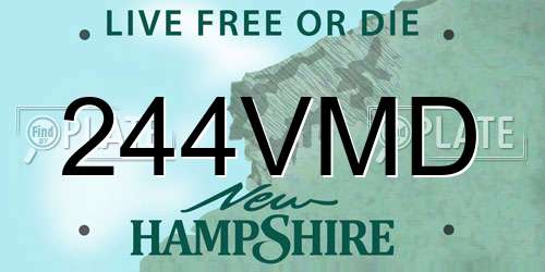244VMD New Hampshire License Plate