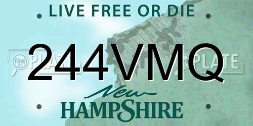 244VMQ New Hampshire License Plate