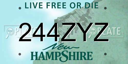 244ZYZ New Hampshire License Plate