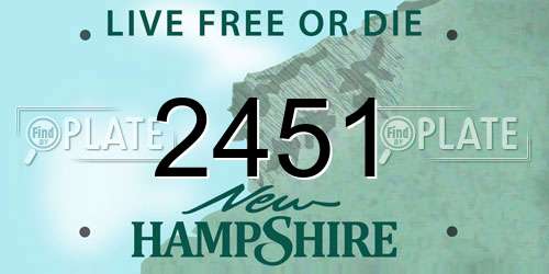 2451 New Hampshire License Plate