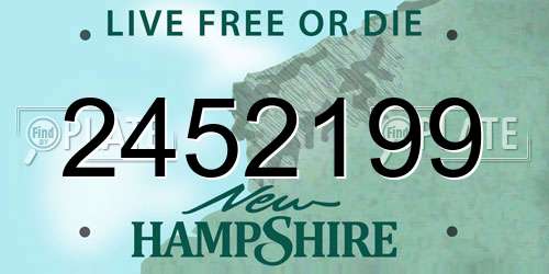2452199 New Hampshire License Plate
