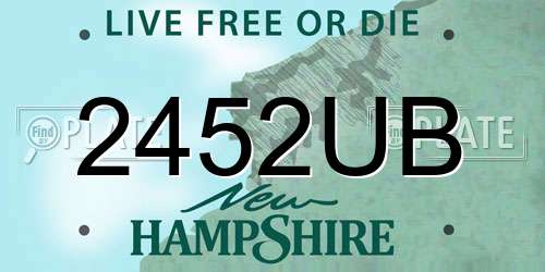 2452UB New Hampshire License Plate