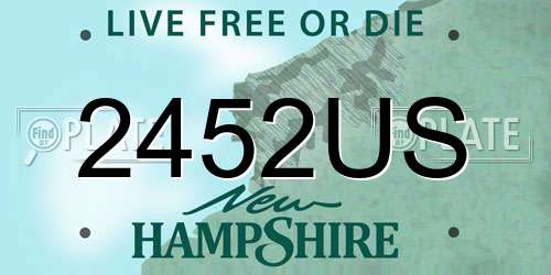 2452US New Hampshire License Plate