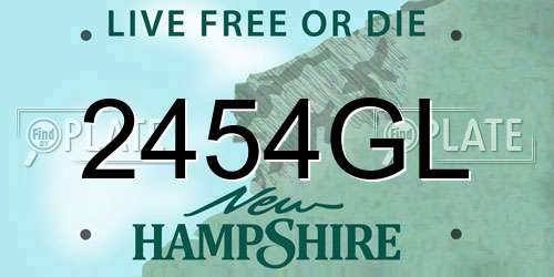 2454GL New Hampshire License Plate