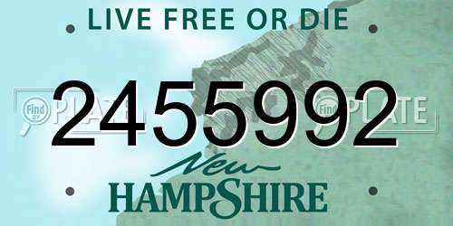 2455992 New Hampshire License Plate
