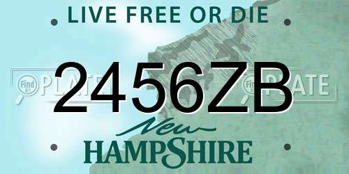 2456ZB New Hampshire License Plate