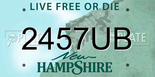 2457UB New Hampshire License Plate