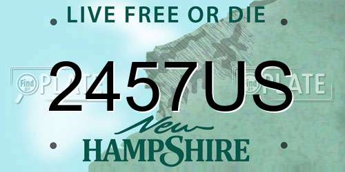 2457US New Hampshire License Plate