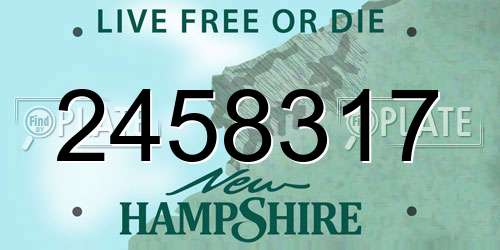 2458317 New Hampshire License Plate