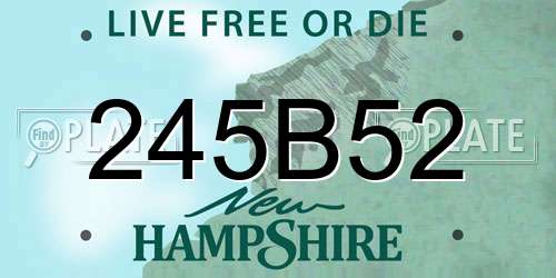 245B52 New Hampshire License Plate
