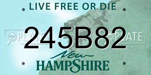 245B82 New Hampshire License Plate