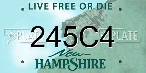 245C4 New Hampshire License Plate