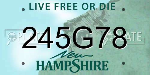 245G78 New Hampshire License Plate