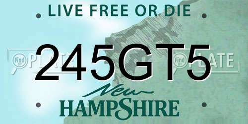 245GT5 New Hampshire License Plate
