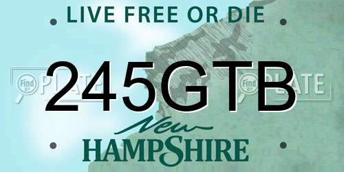 245GTB New Hampshire License Plate