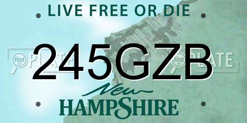 245GZB New Hampshire License Plate