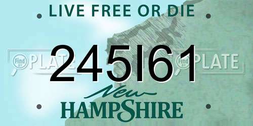 245I61 New Hampshire License Plate