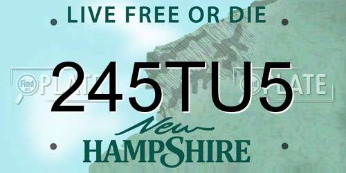 245TU5 New Hampshire License Plate