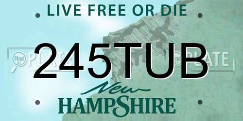 245TUB New Hampshire License Plate