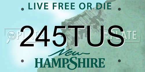 245TUS New Hampshire License Plate