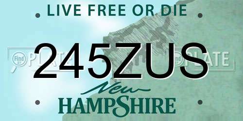 245ZUS New Hampshire License Plate